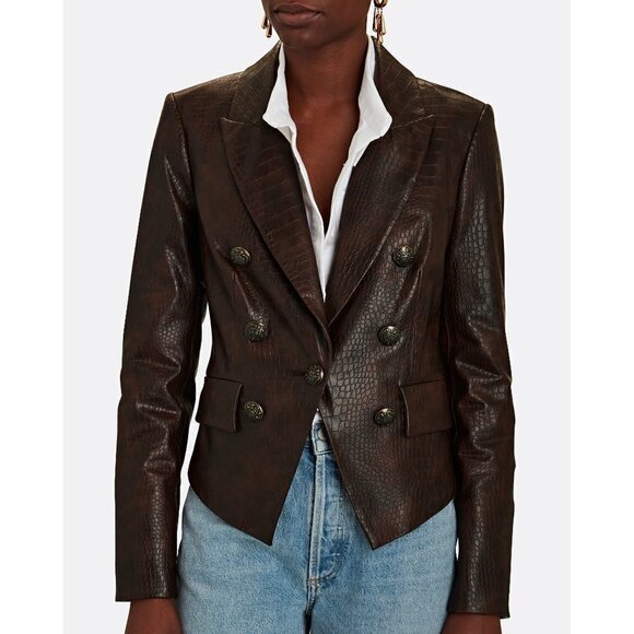 💕VERONICA BEARD💕 Cooke Vegan-Leather Dickey Jacket ~ Chicory Brown 2 NWT - Picture 9 of 16